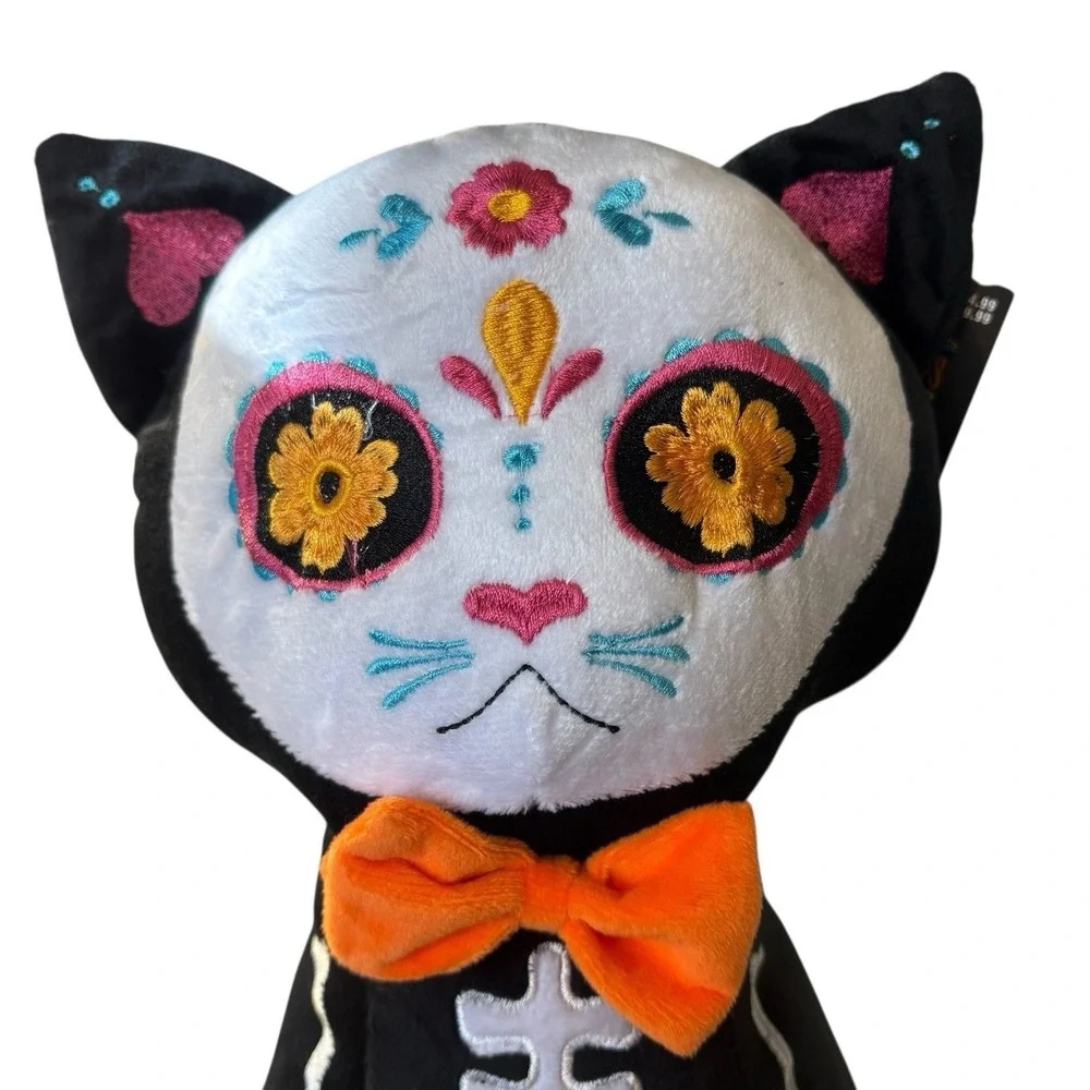Day of The Dead‎ Halloween Black Cat Plush Sugar Skull Animal NWT by Ashland 15